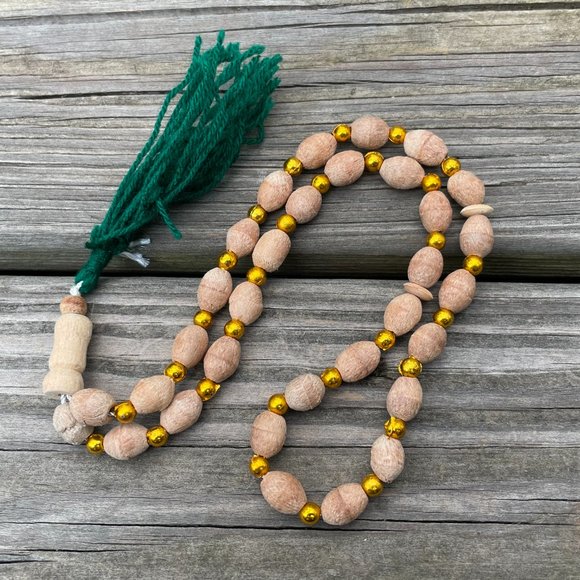 Pray Beads Real Wood Tan/Gold Tone Islamic Tasbeeh - Picture 4 of 9